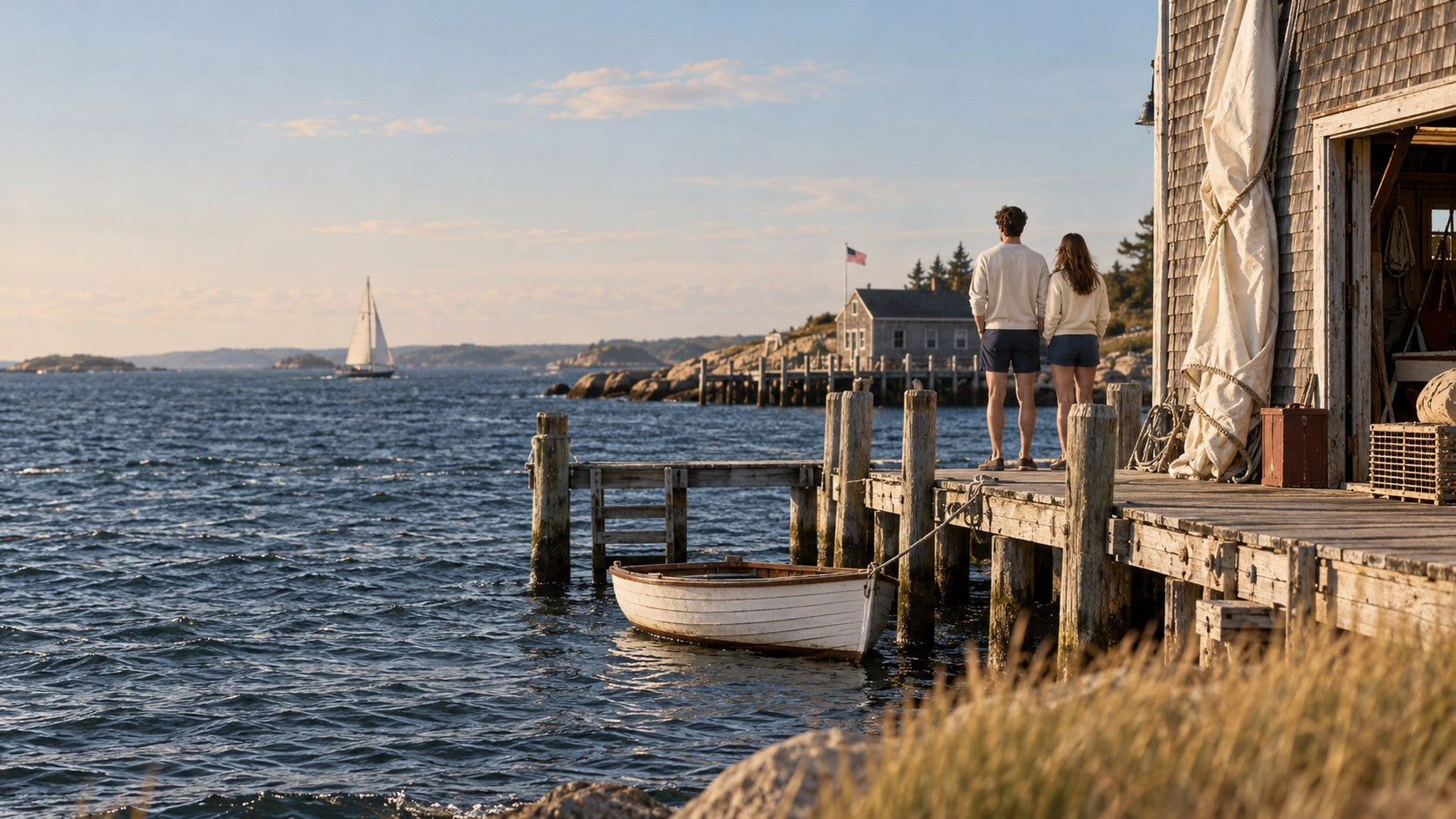 A calm summer afternoon on the American coast